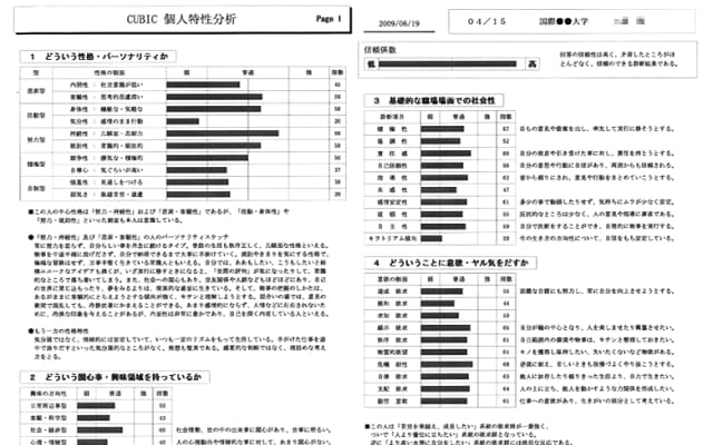 個人特性分析の写真